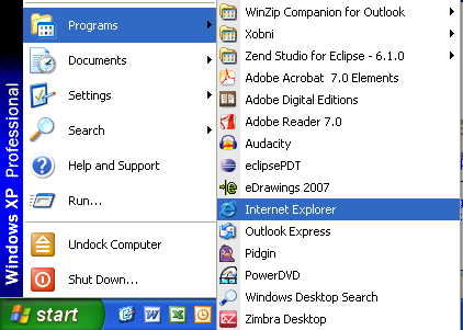 Open Internet Explorer.